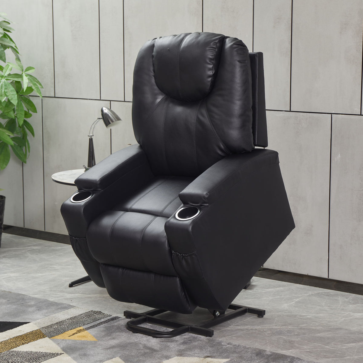 Modern Recliner Chair With Cup Holders, Remote Control