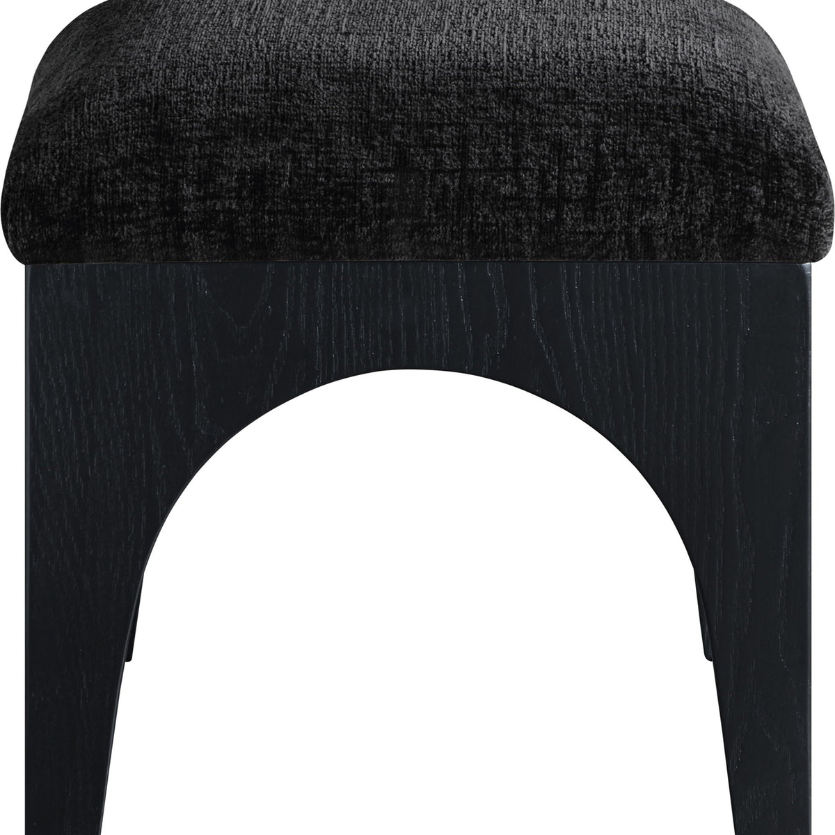 Lawson - Chenille Fabric Ottoman - Black Base