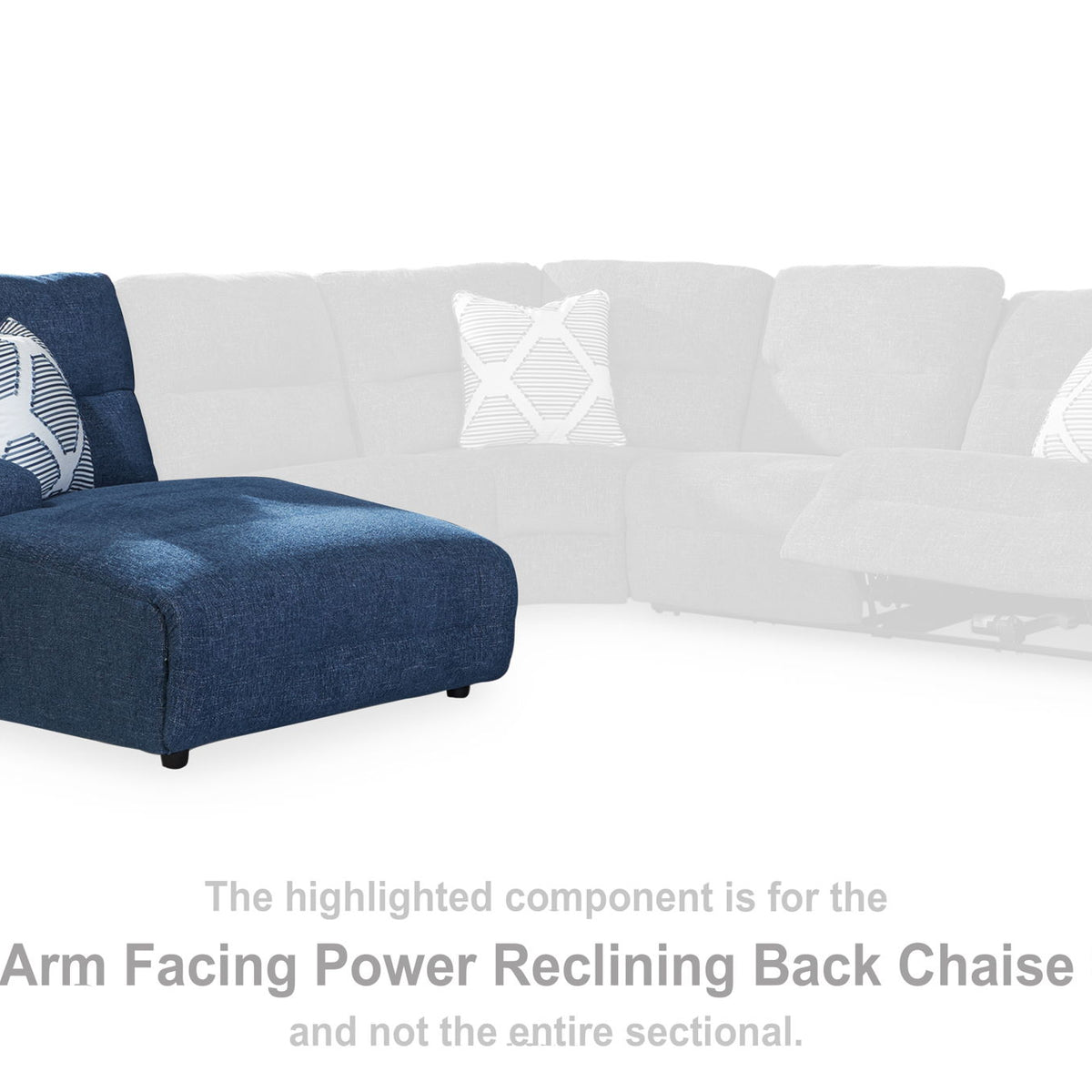 Acklen Place - Laf Power Reclining Back Chaise - Navy