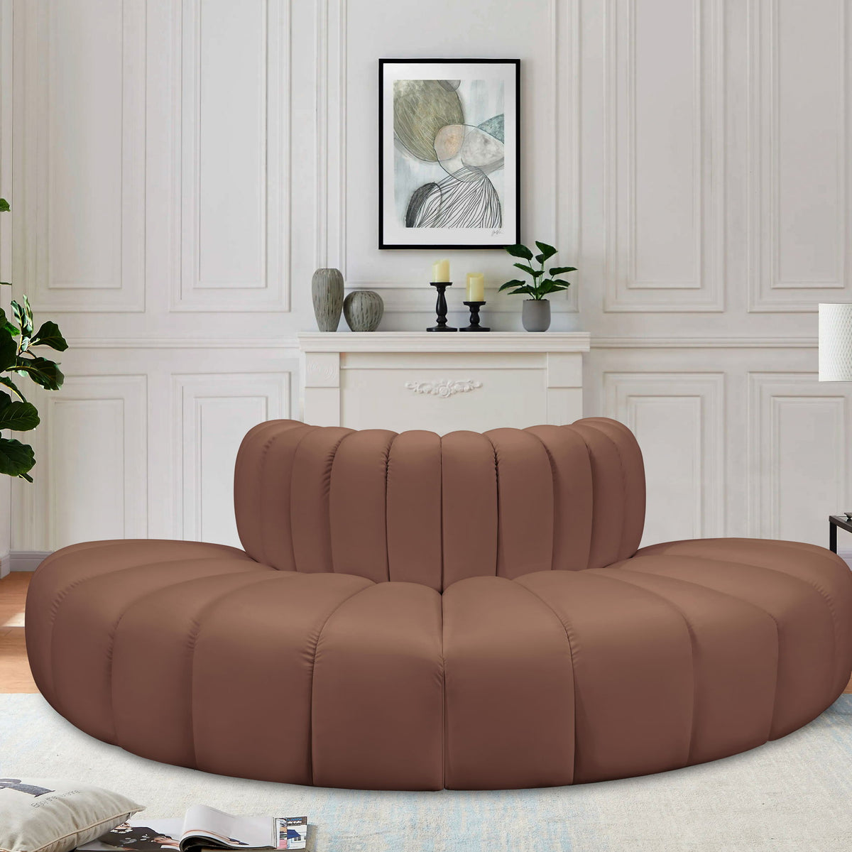 Arc - Faux Leather 4 Piece Modular Sofa