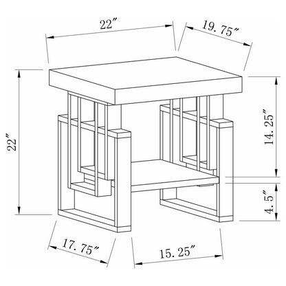 Schmitt - Rectangular Side End Table - White High Gloss