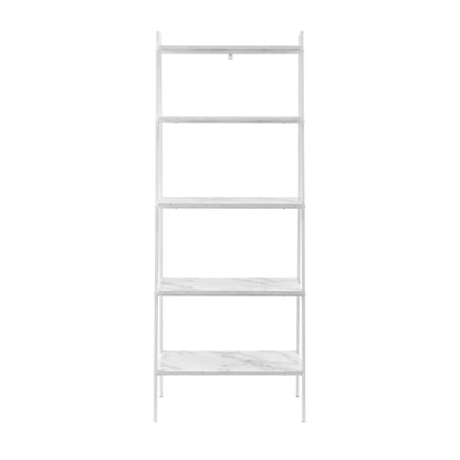 Modern Ladder Bookshelf - White / White