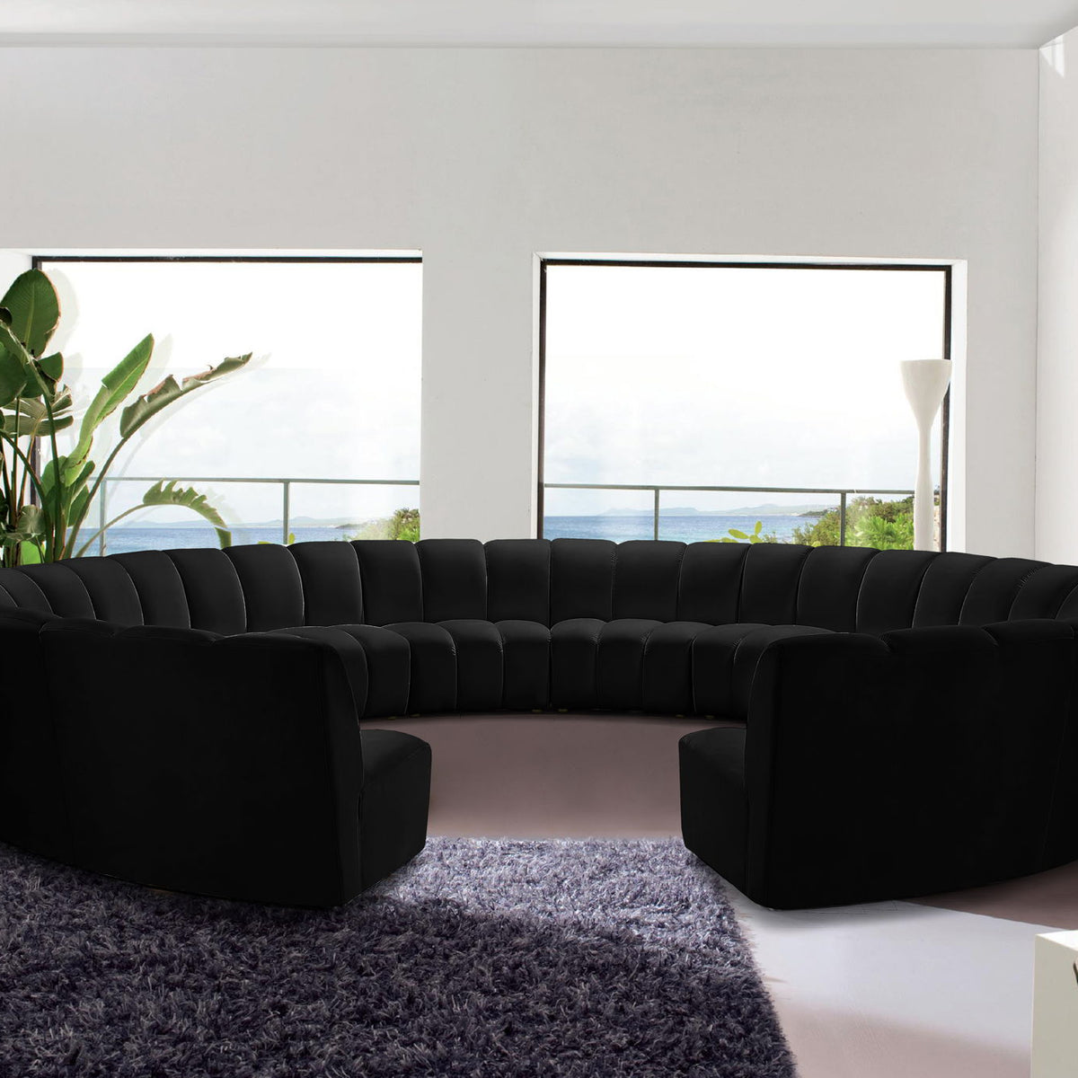 Infinity - 12 Piece Velvet Modular Sectional