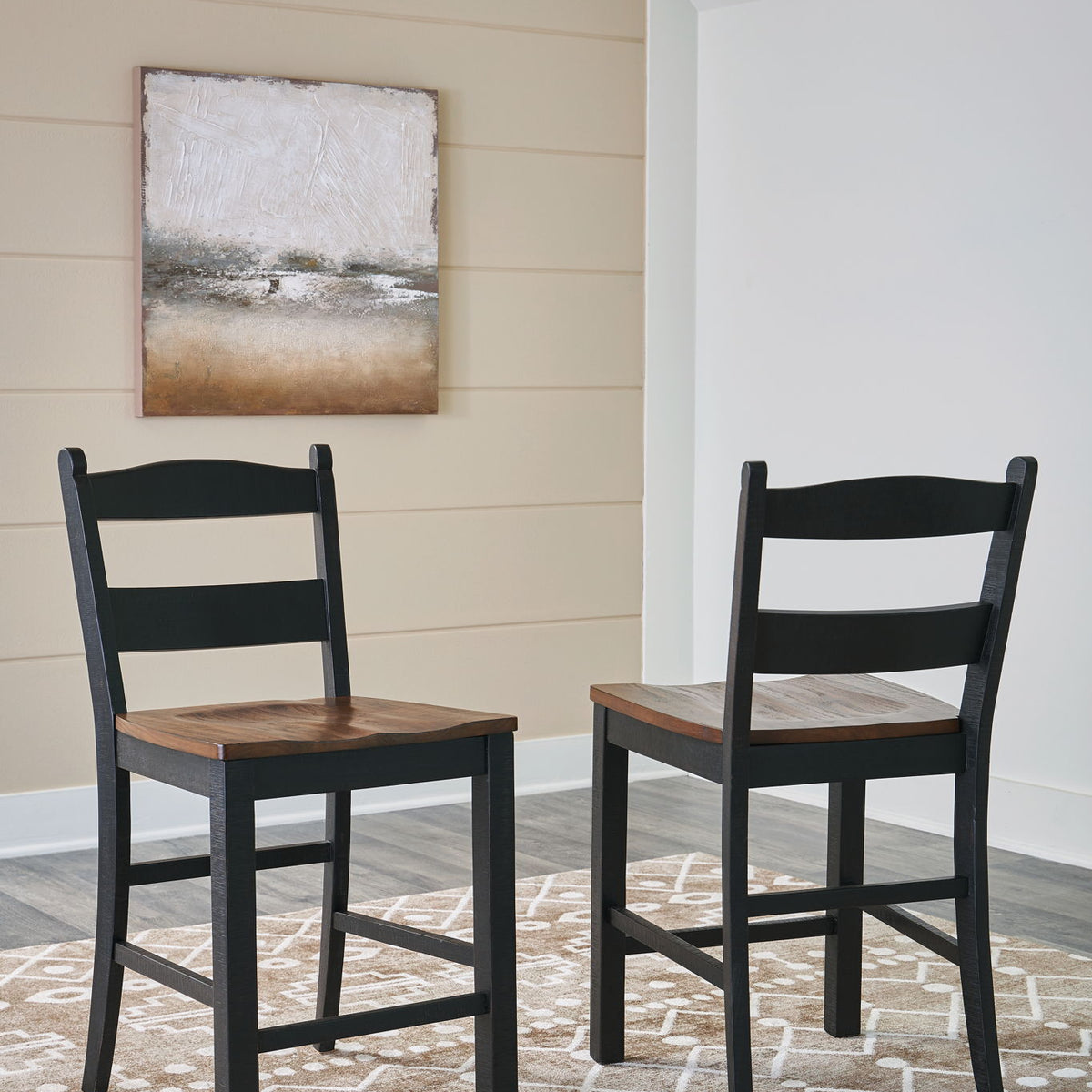 Valebeck - Barstool (Set of 2) - Black / Brown