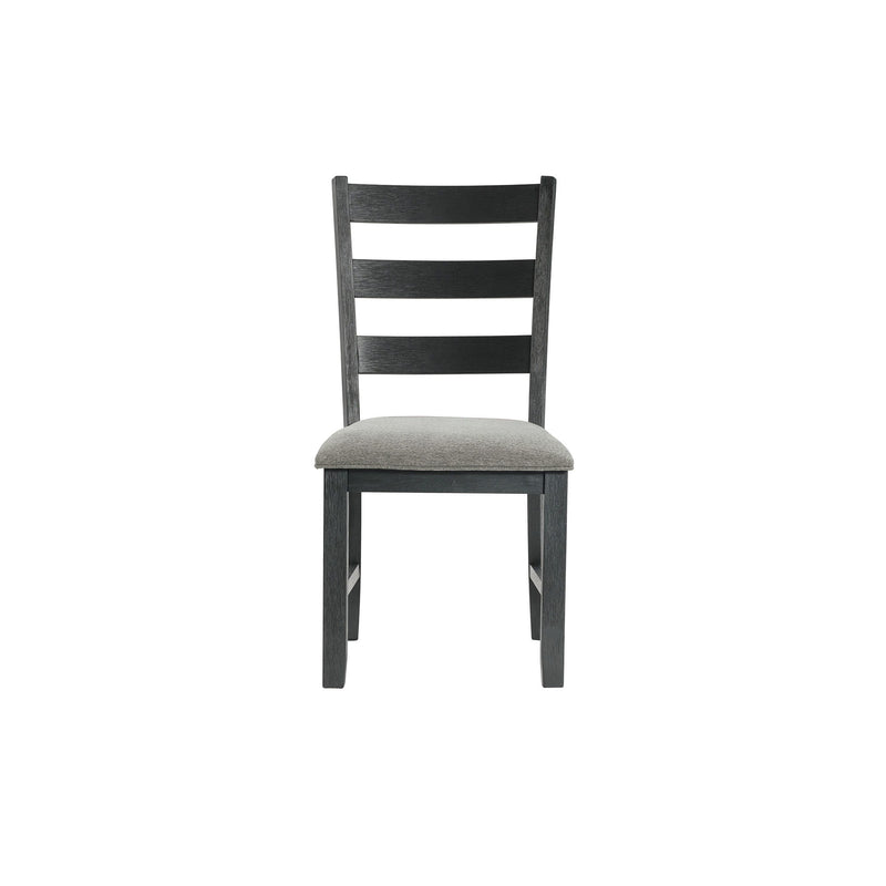 Martin - Dining Side Chair With Gray Fabric (Set of 2) - Black Finish