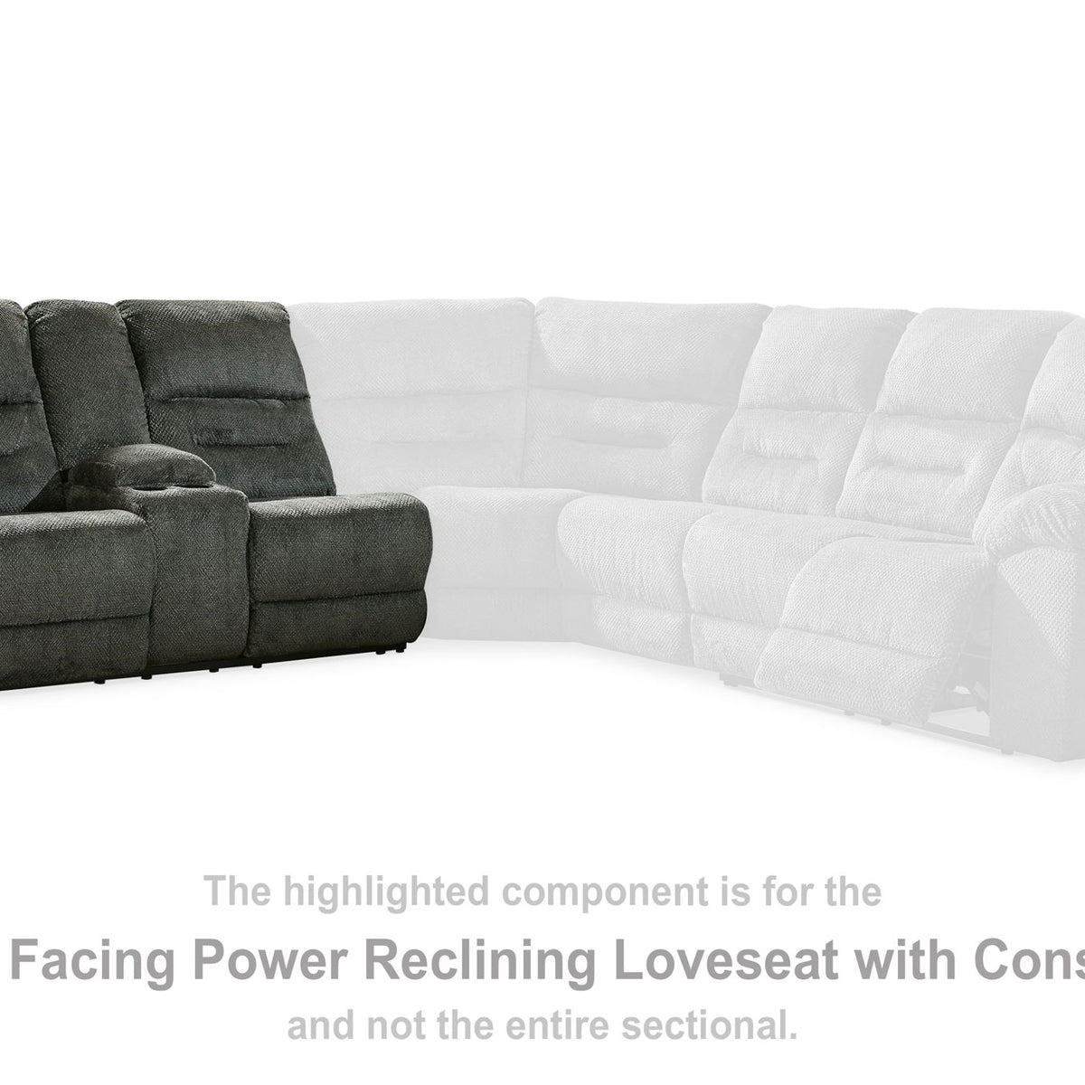 Nettington - Laf Power Rec Loveseat W/Console - Smoke