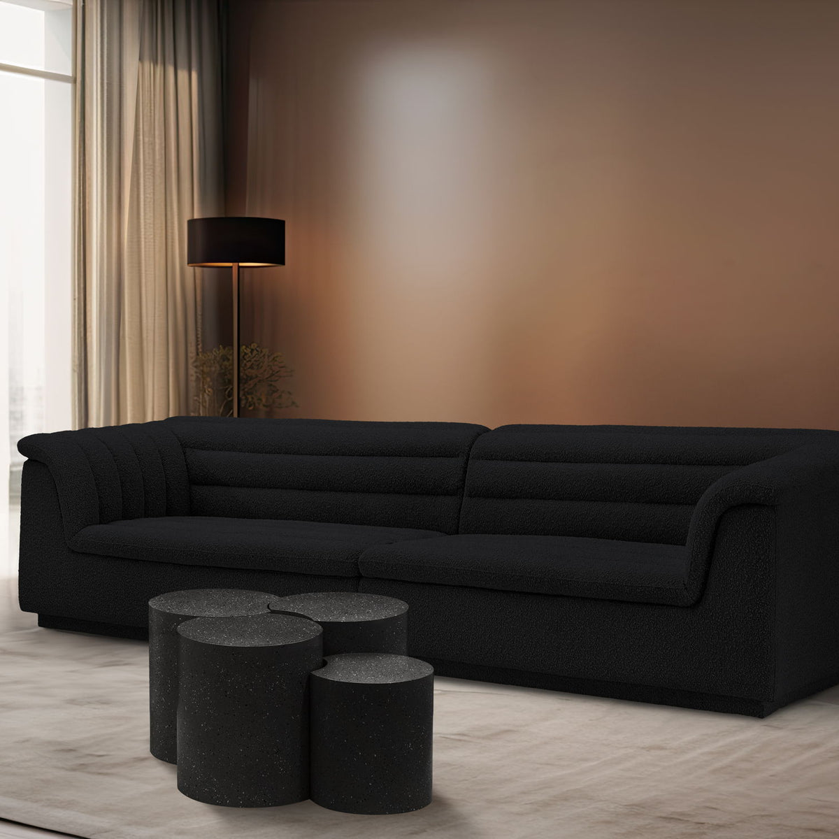 Dimple - 20" 4 Piece Modular Coffee Table - Terazzo Finish