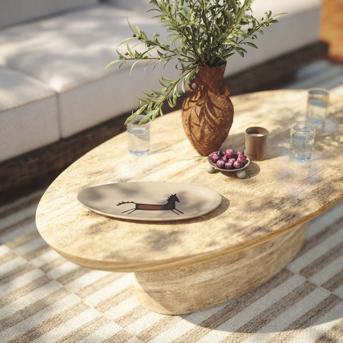 Earthenware - "Horseplay" Catchall Dish - White