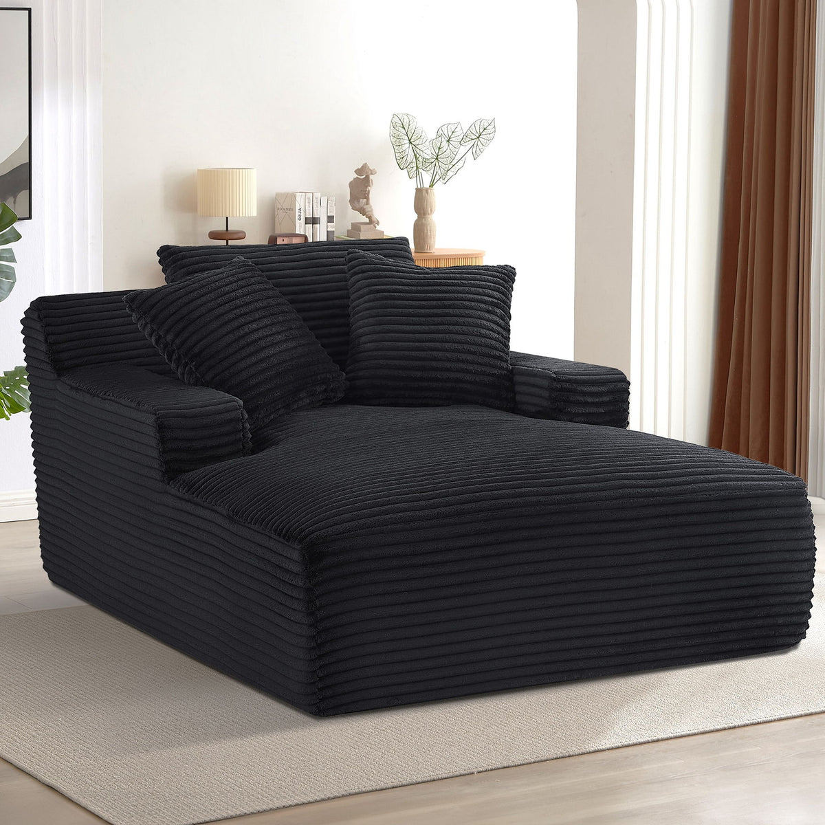 Cloudline - Oversized Chaise Lounge, Modern Comfy Couch With Full Foam Cushioning, Cozy Sleeper Sofabed