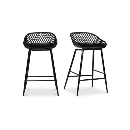 Piazza - Outdoor Counter Counter Stool (Set of 2) - Black