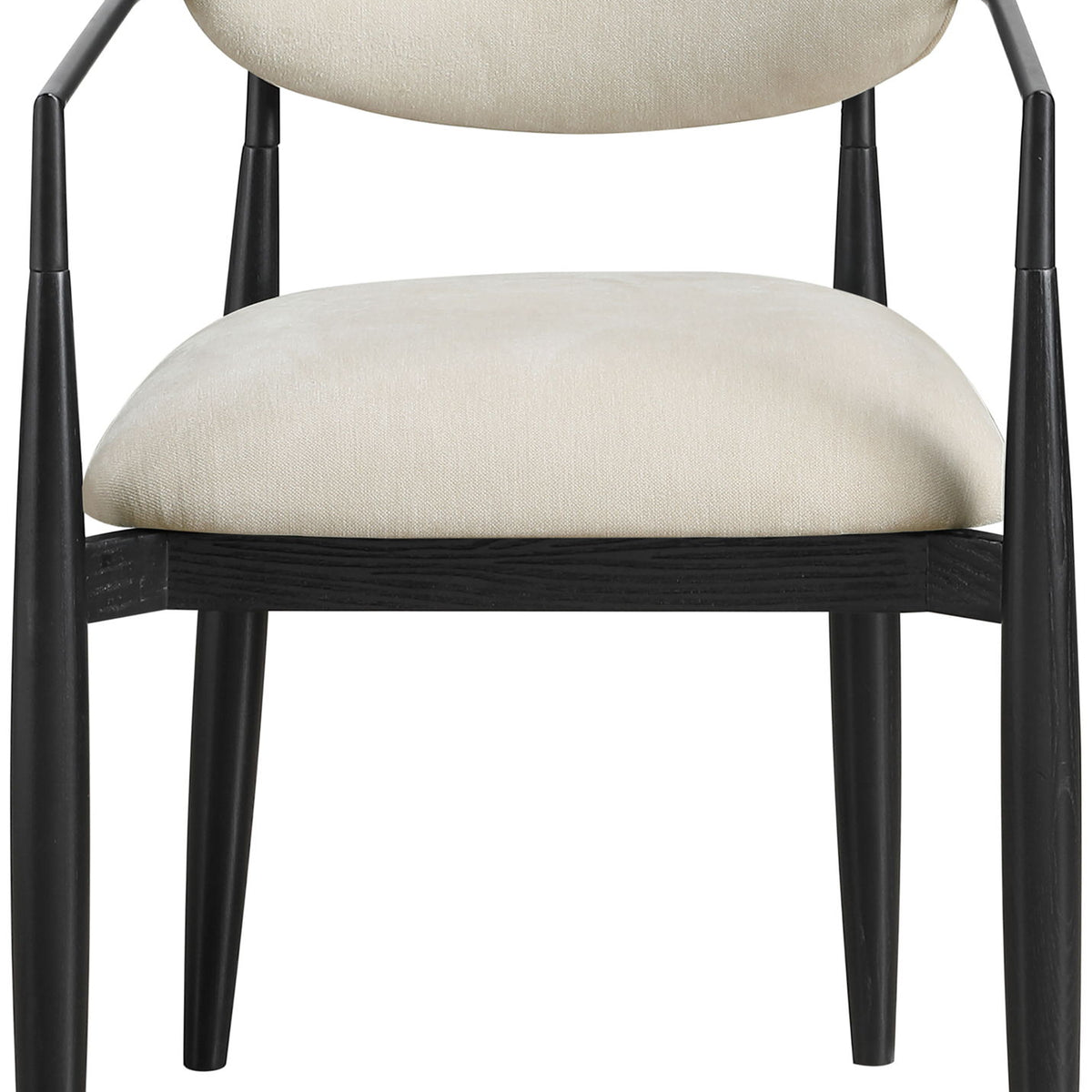 Riccio - Fabric Dining Arm Chair (Set of 2) - Black Frame