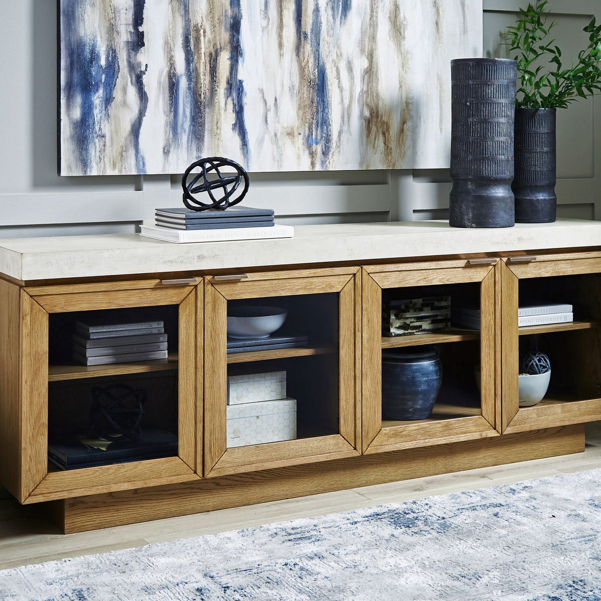 Adanworth - Accent Cabinet - Light Brown / Gray