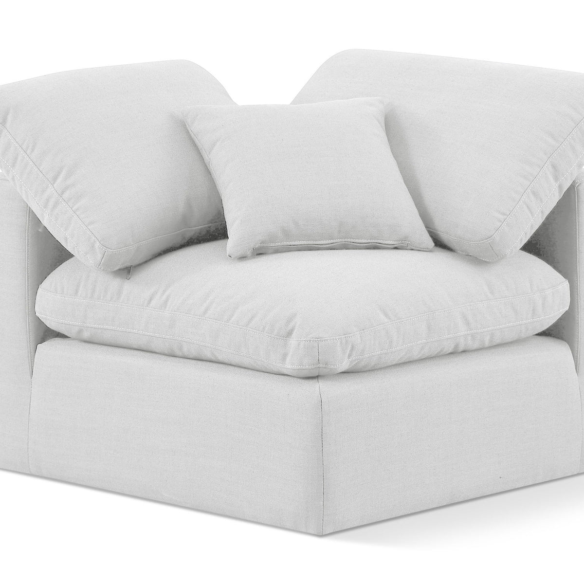 Indulge - Linen Corner Chair - White