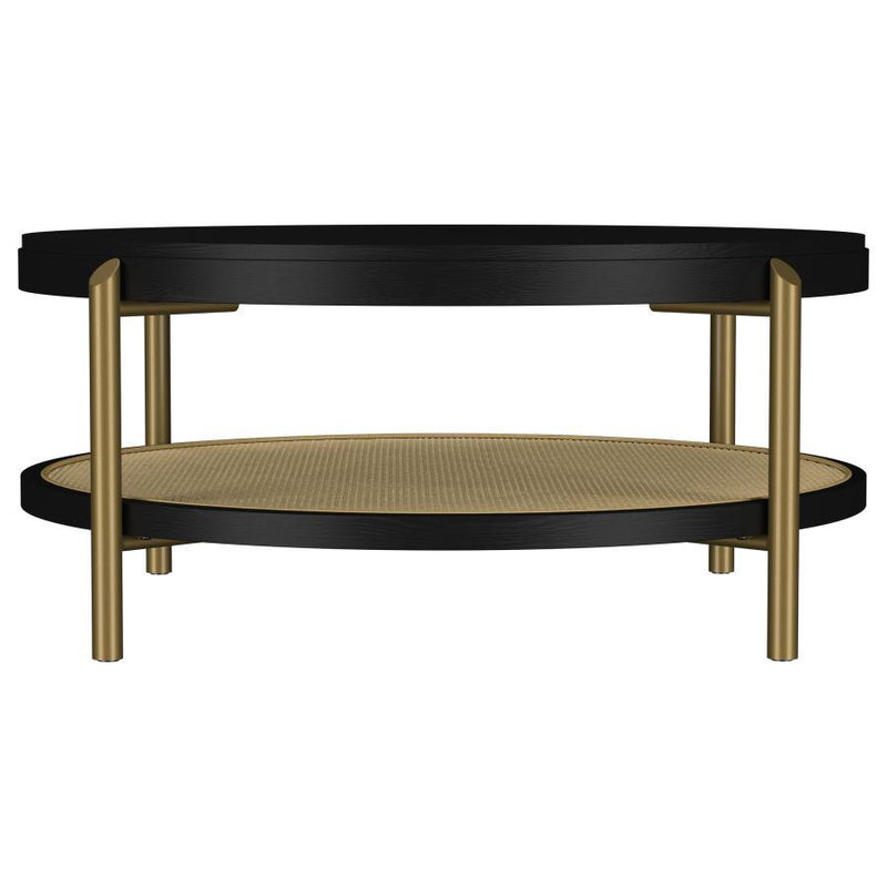 Arini - Round Coffee Table With Storage Shelf