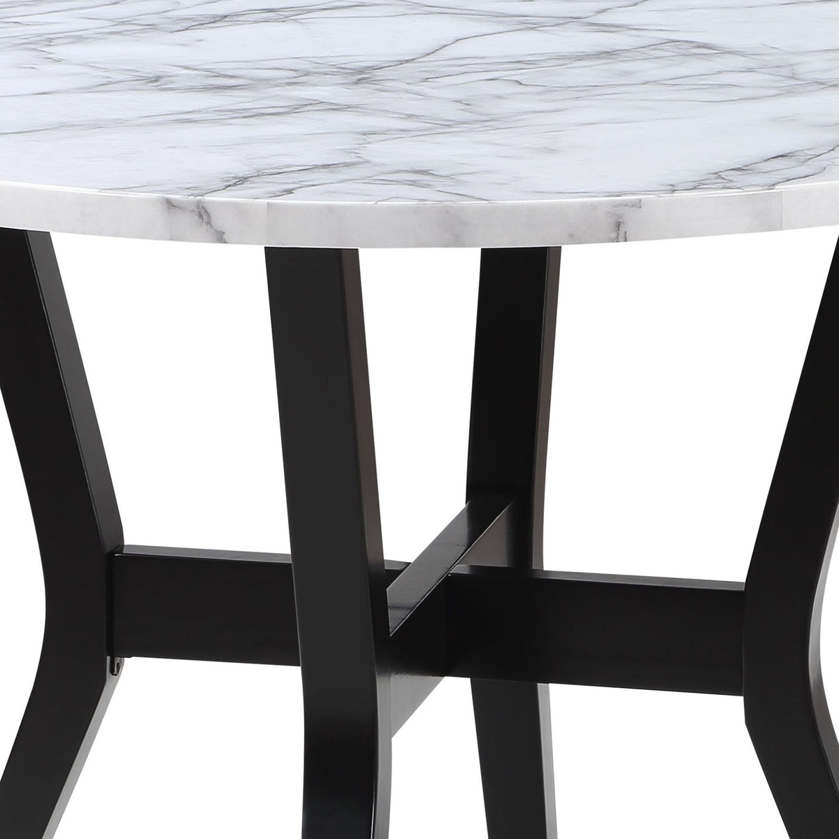 Kusa - 5 Piece Pack Dining Set With Engineering Stone Top - Black