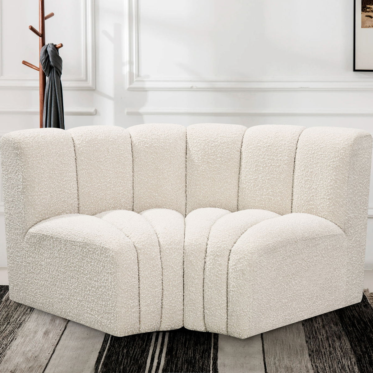 Arc - Boucle Fabric 2 Piece Modular Sofa