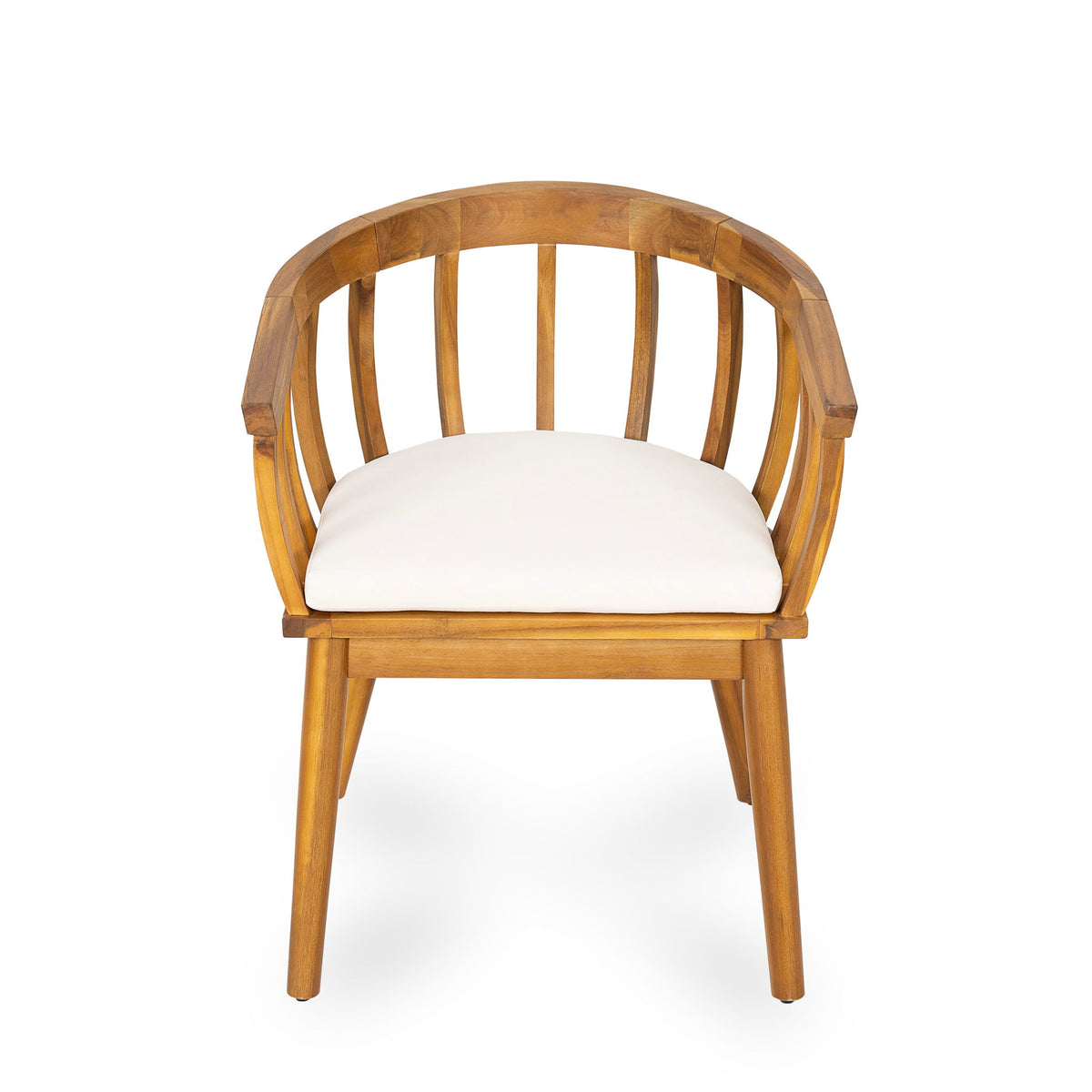 Klismos - Dining Armchair (Set of 2) - Teak / Beige