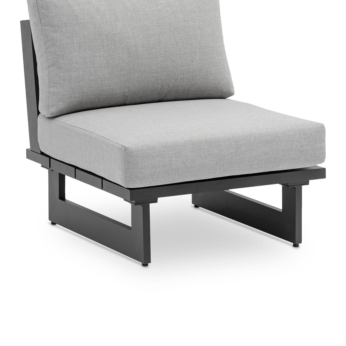 Maldives - Water Resistant Outdoor Patio Armless Chair With Gray Frame