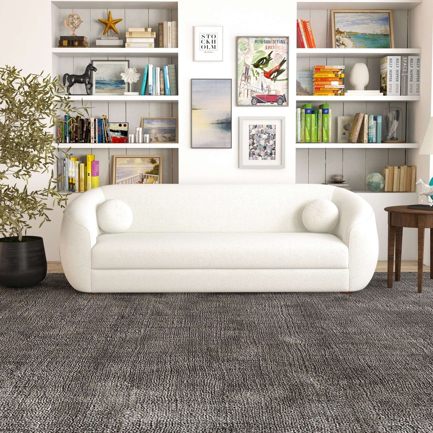 Melinda - Mid-Century Modern Boucle Sofa