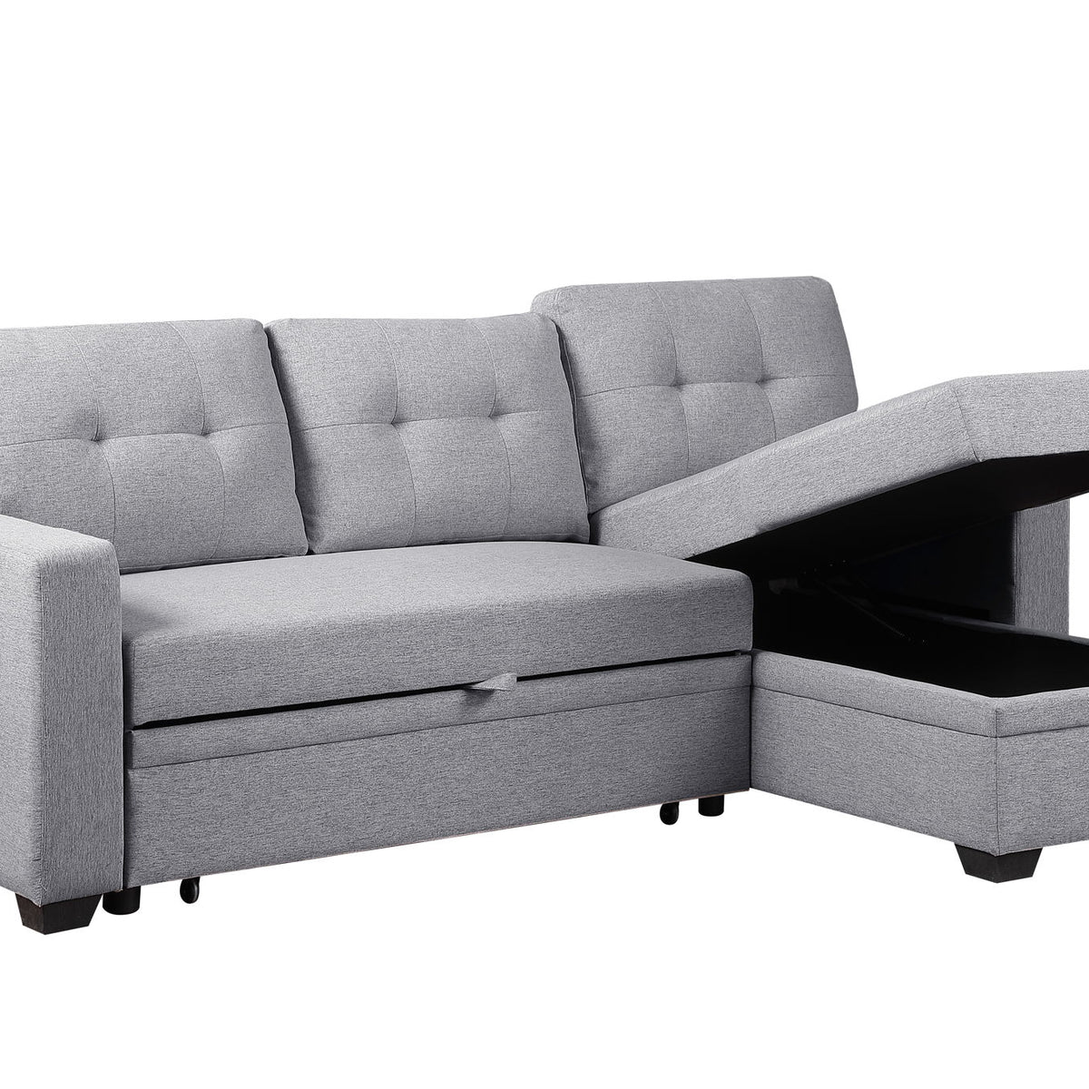 Upholstered Pull Out Sectional Sofa With Chaise