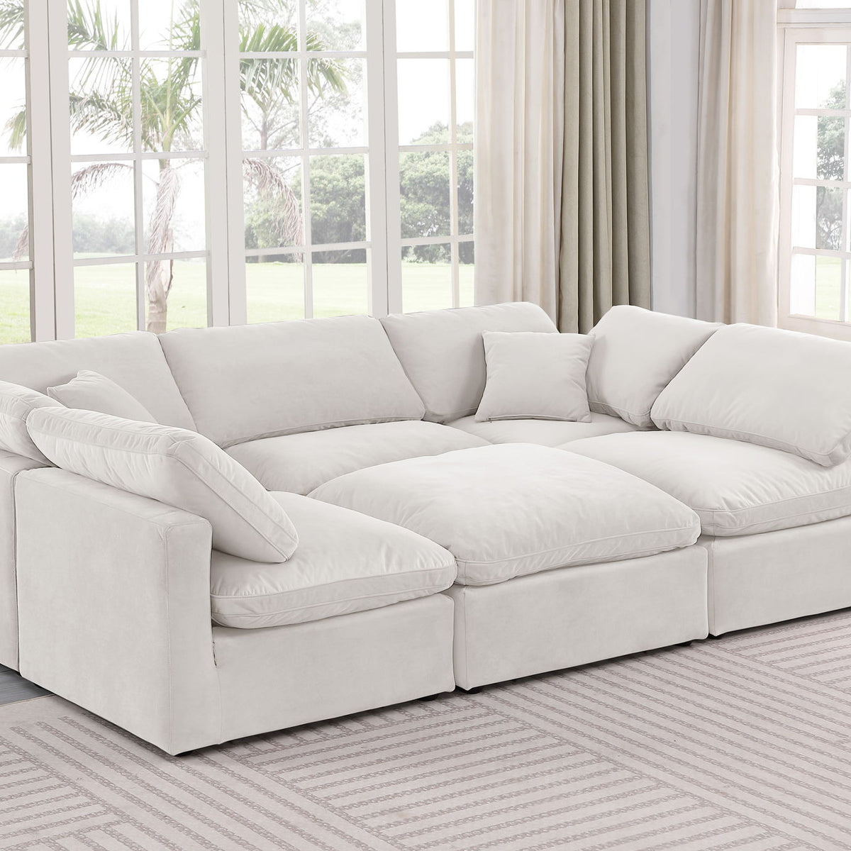 Indulge - Velvet 6 Piece Modular Sectional
