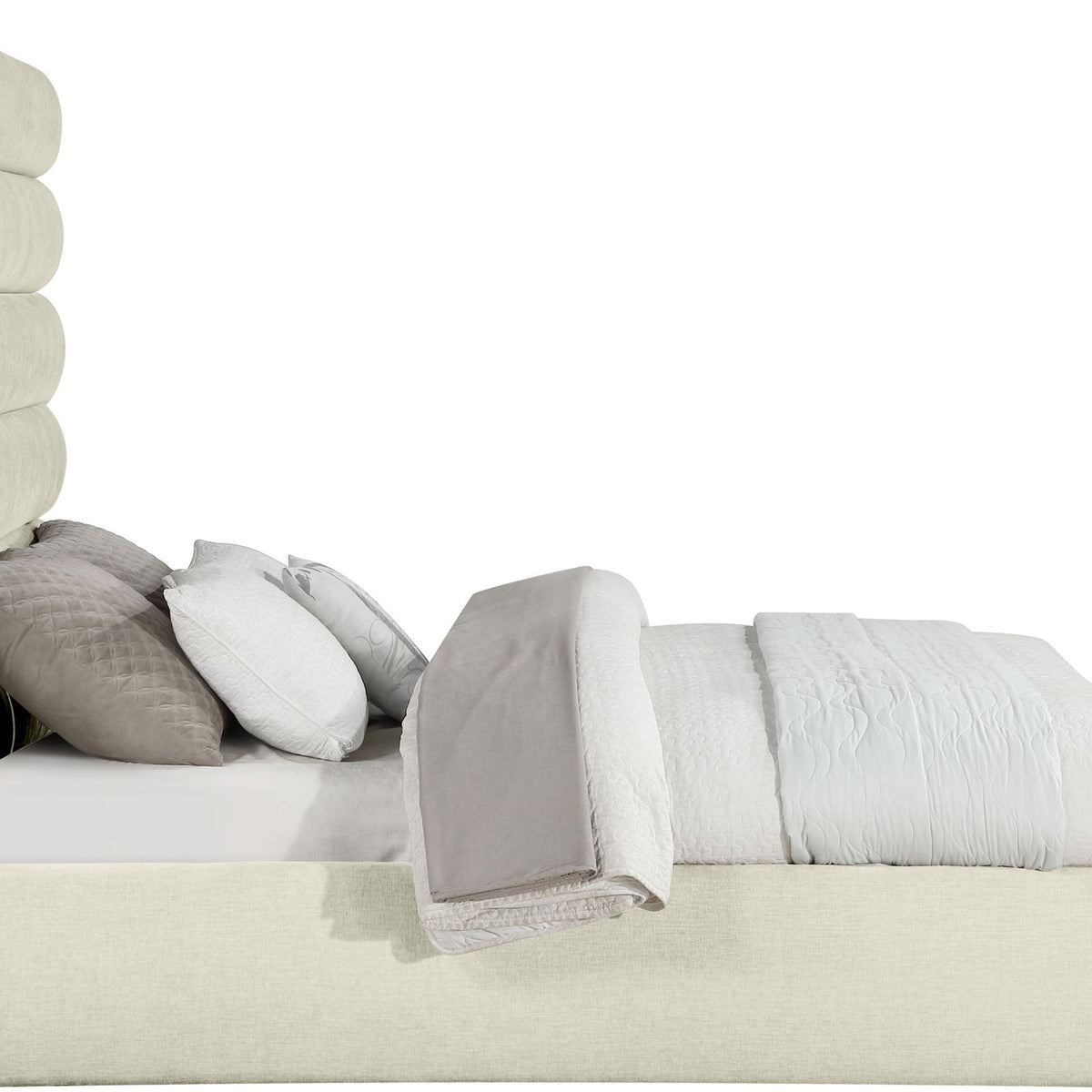 Adam - Chenille Fabric Bed With 70.5" Headboard
