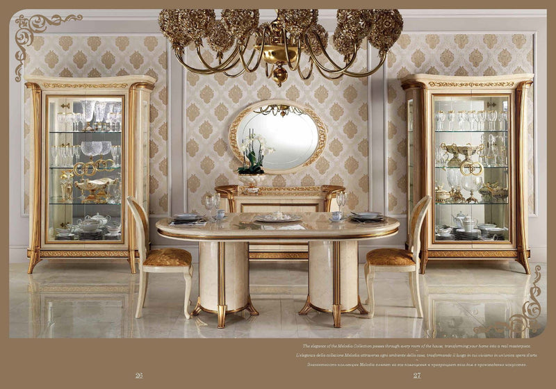 Melodia - Dining Table - Beige / Gold