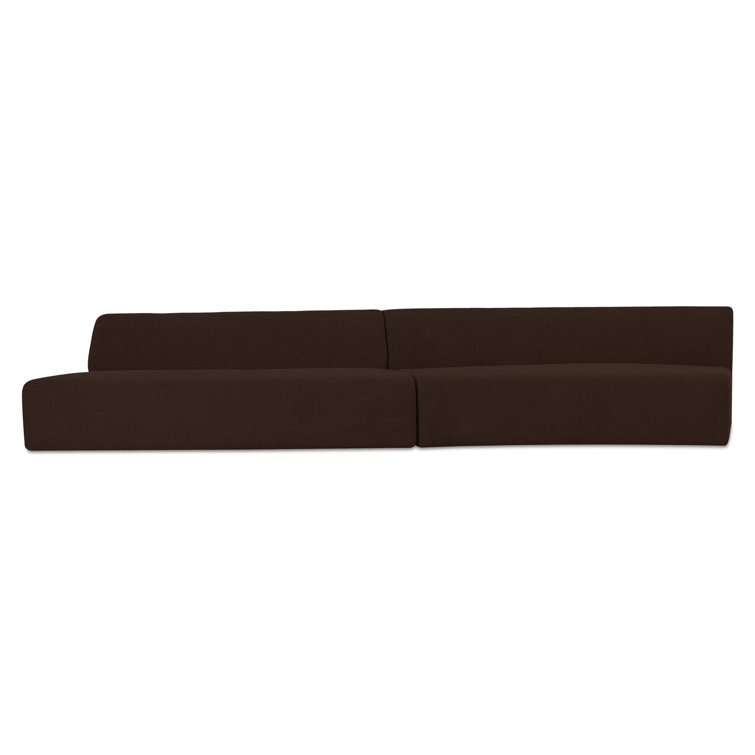Naomi - 2 Piece Wave Modular Sectional - Dark Brown