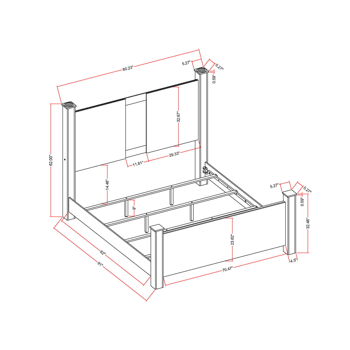 Lorenzo - 5 Piece Bedroom Set With Glittered Detailing