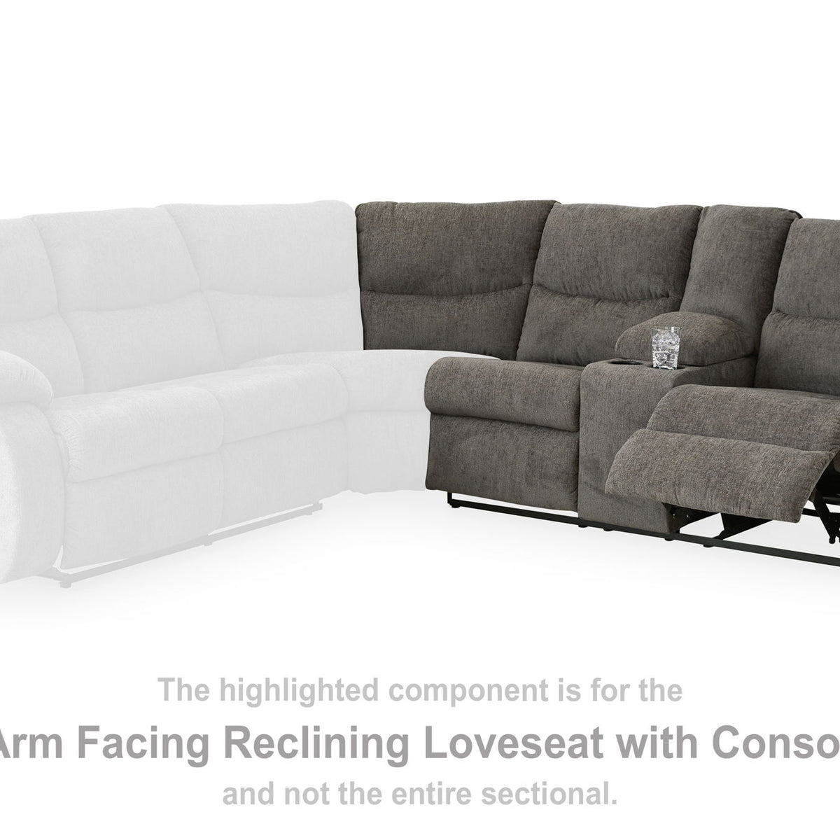 Museum - Raf Reclining Loveseat With Console - Pewter