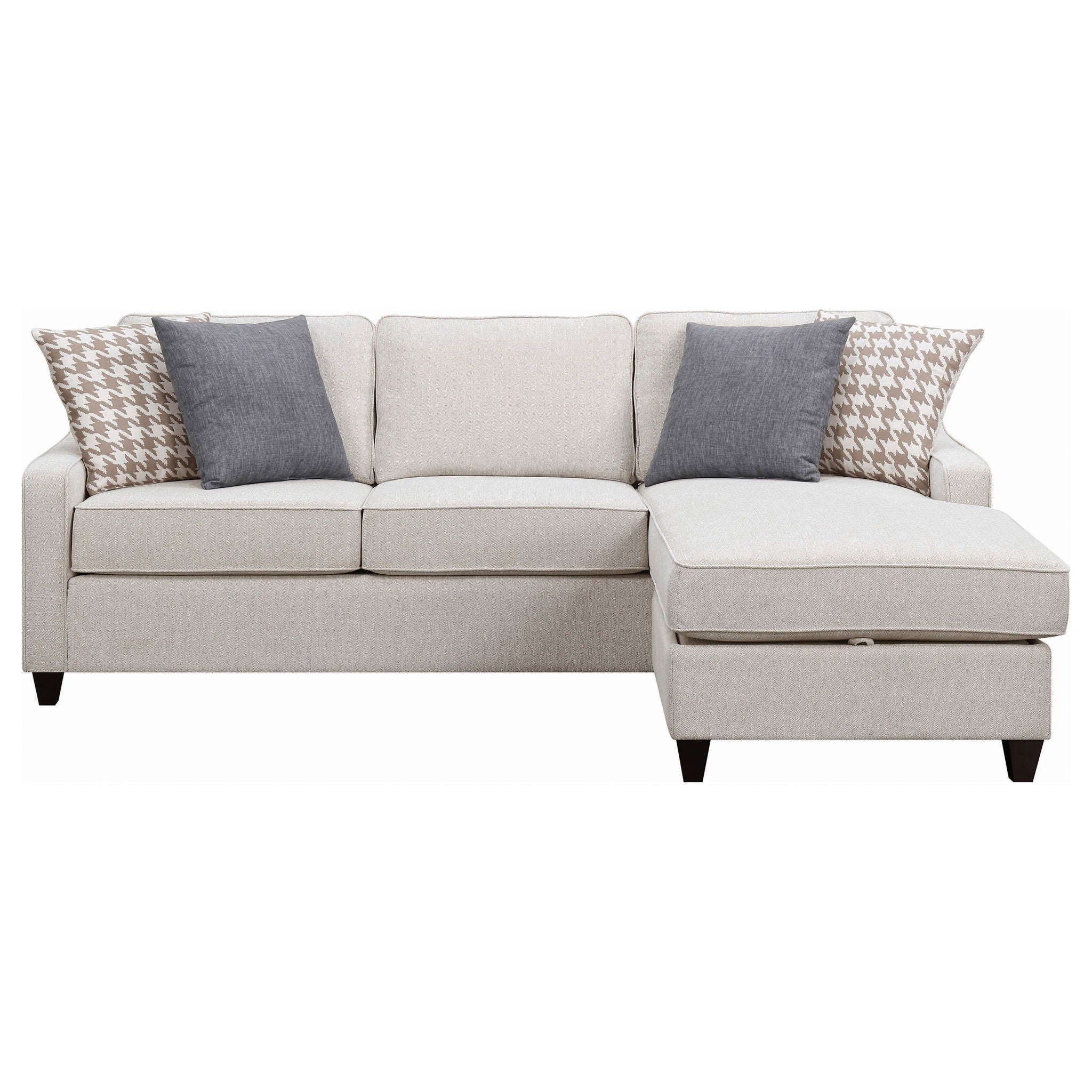 Isla - L-Shaped Sectional Sofa With Pillows - Beige