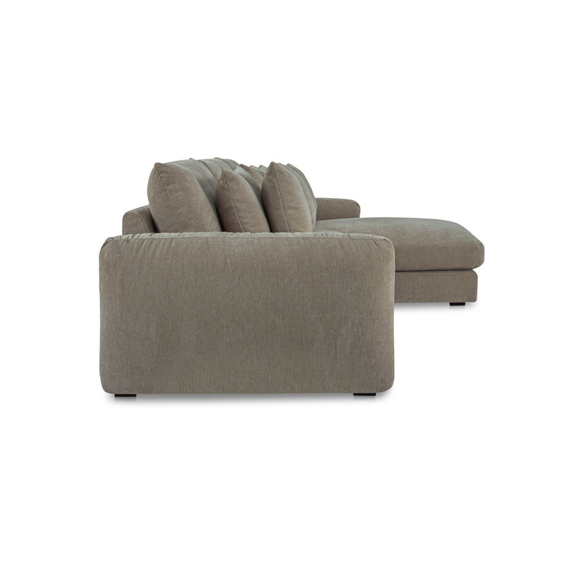 Berga - Sectional Pebble Right Stationary Sofa - Gray