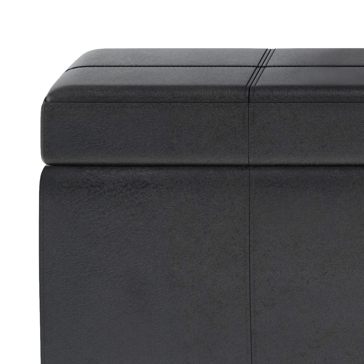 Kingsley - Large Storage Ottoman - Distressed Black