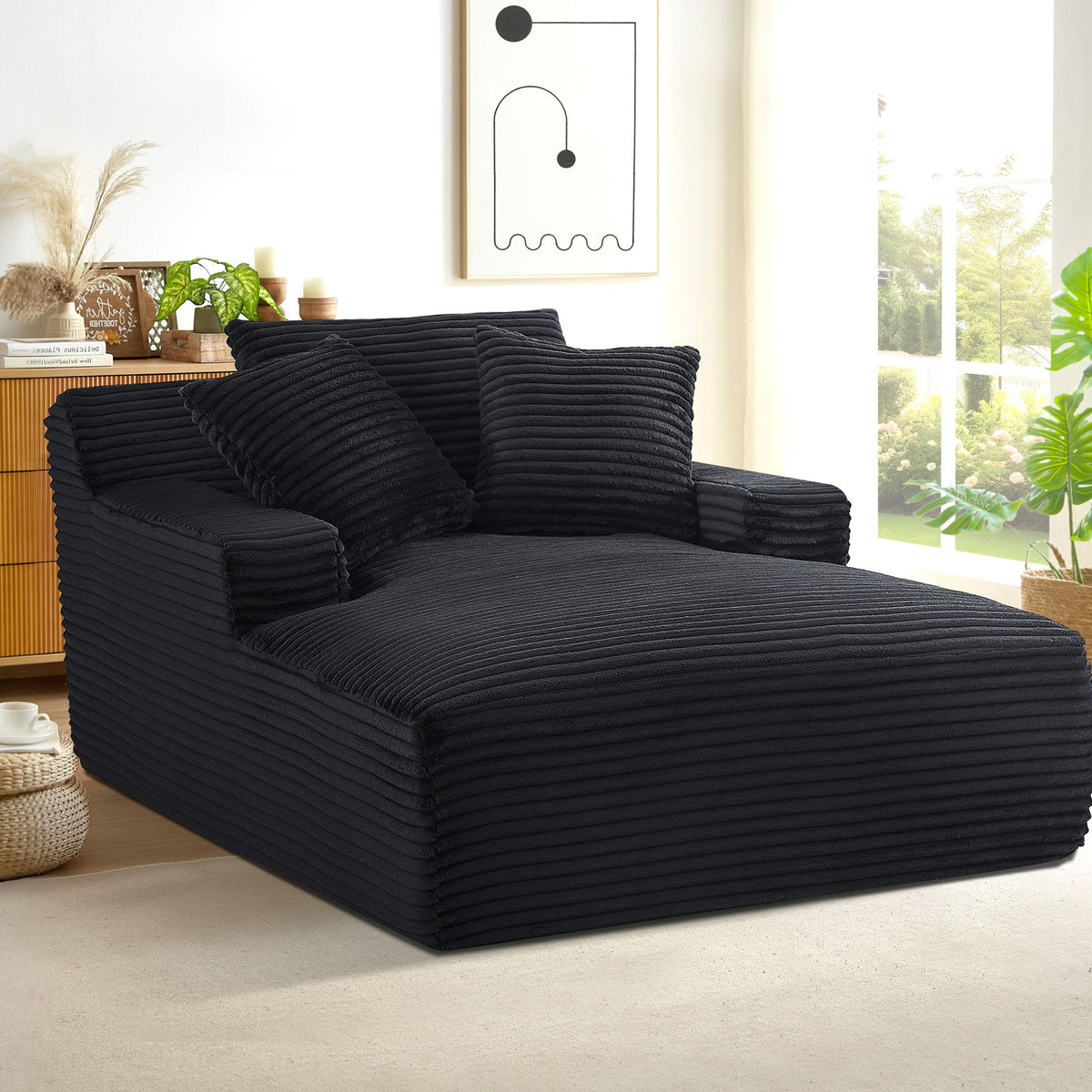 Cloudline - Oversized Chaise Lounge, Modern Comfy Couch With Full Foam Cushioning, Cozy Sleeper Sofabed
