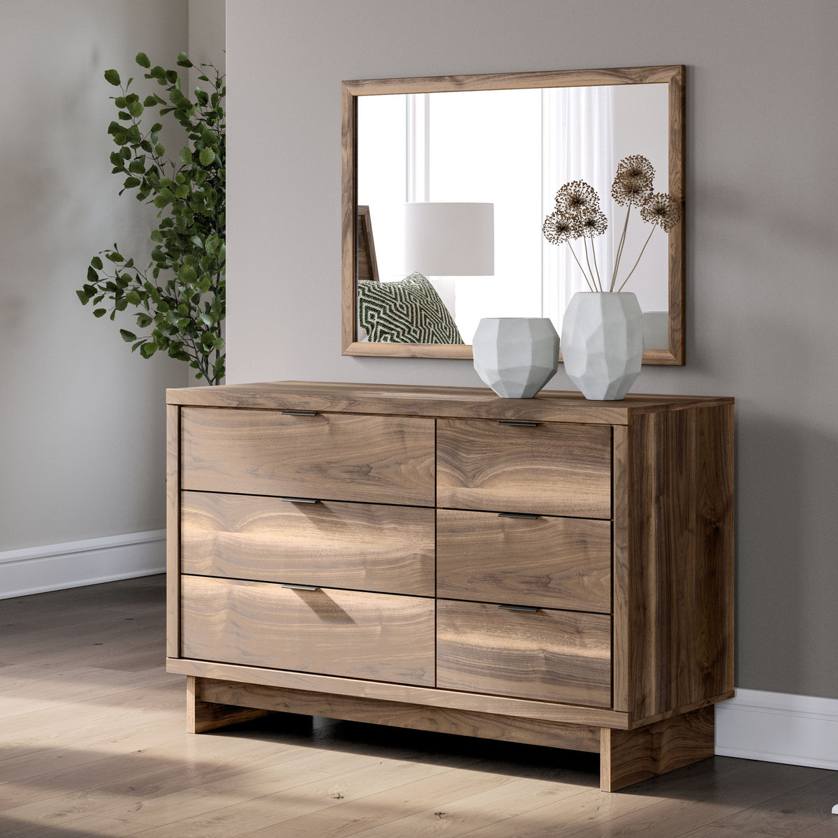 Chirason - Brown - Dresser And Mirror
