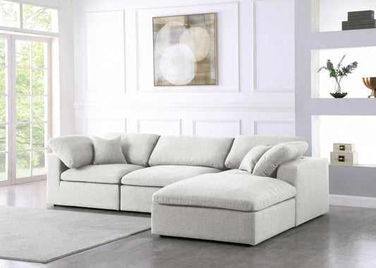 Meridian Serene Linen Fabric Deluxe Cloud Modular Sectional