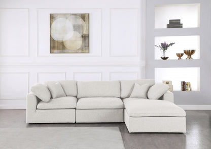 Meridian Serene Linen Fabric Deluxe Cloud Modular Sectional