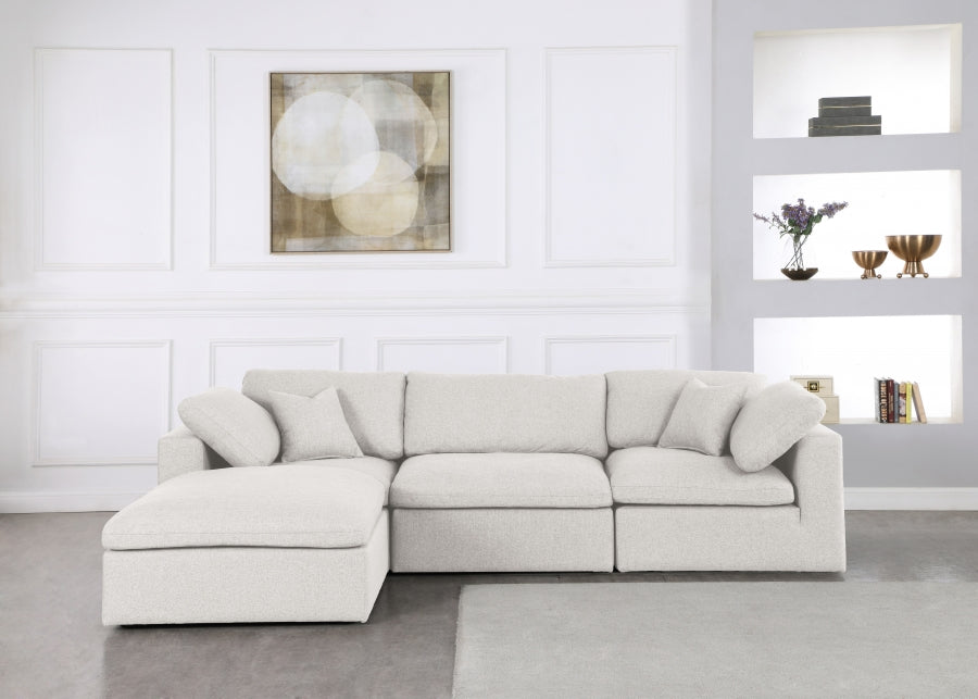 Meridian Serene Linen Fabric Deluxe Cloud Modular Sectional