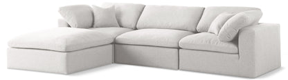 Meridian Serene Linen Fabric Deluxe Cloud Modular Sectional