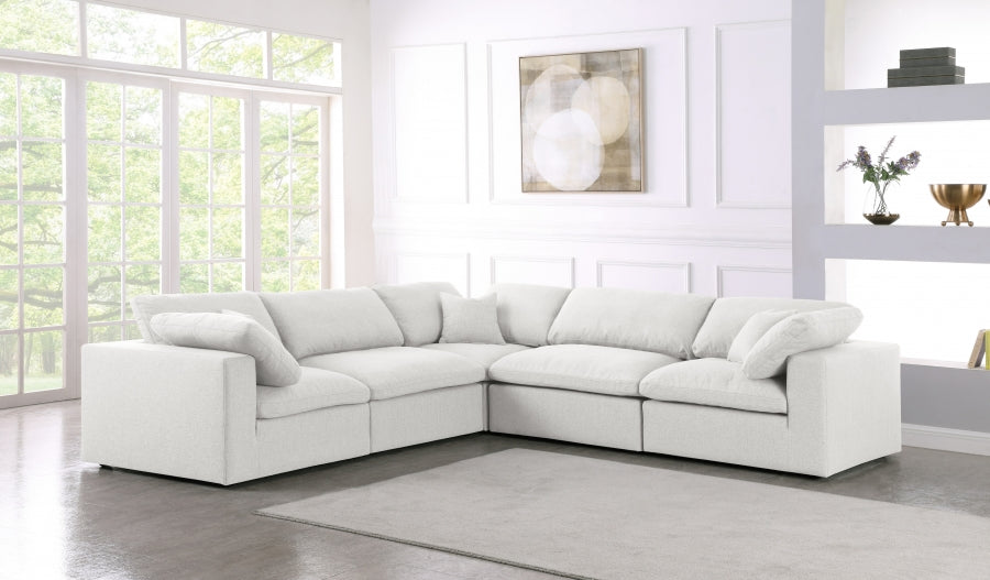 Meridian Serene Linen Fabric Deluxe Cloud Modular Sectional