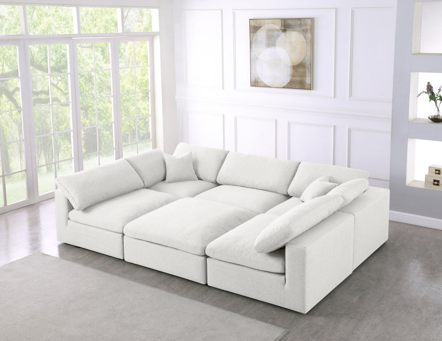 Meridian Serene Linen Fabric Deluxe Cloud Modular Sectional