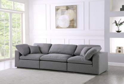 Meridian Serene Linen Fabric Deluxe Cloud Modular Sectional