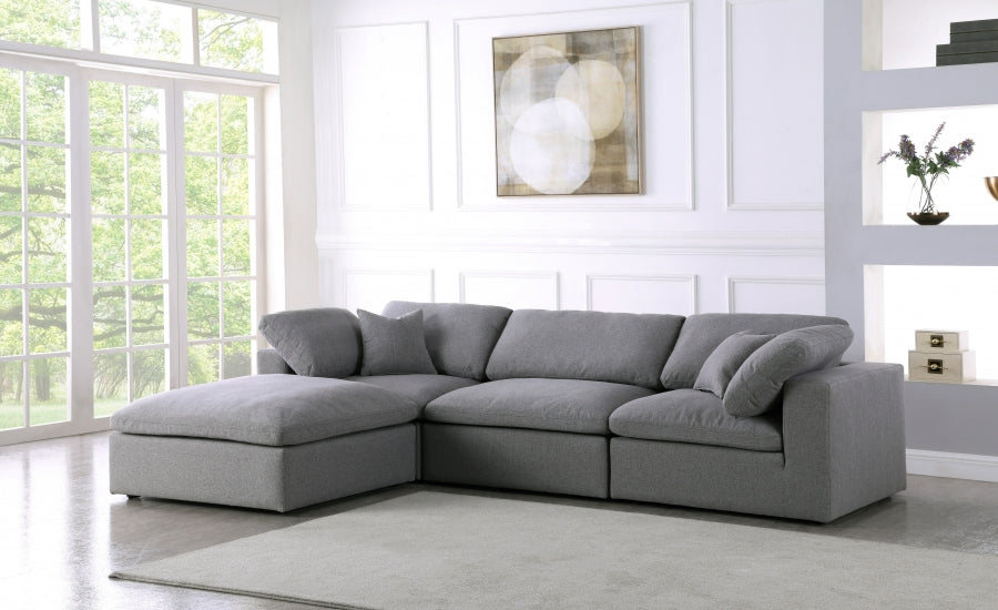 Meridian Serene Linen Fabric Deluxe Cloud Modular Sectional