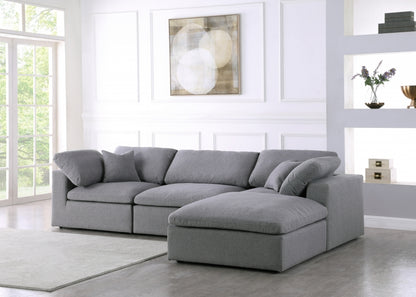 Meridian Serene Linen Fabric Deluxe Cloud Modular Sectional