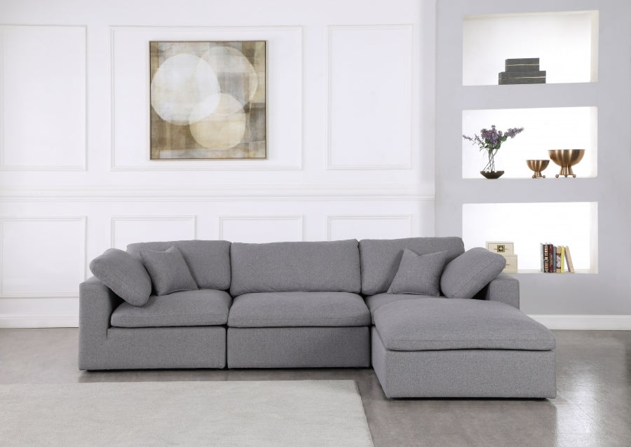 Meridian Serene Linen Fabric Deluxe Cloud Modular Sectional