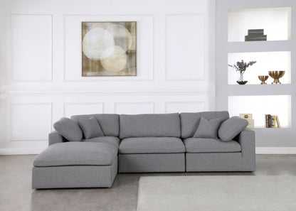 Meridian Serene Linen Fabric Deluxe Cloud Modular Sectional