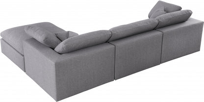 Meridian Serene Linen Fabric Deluxe Cloud Modular Sectional