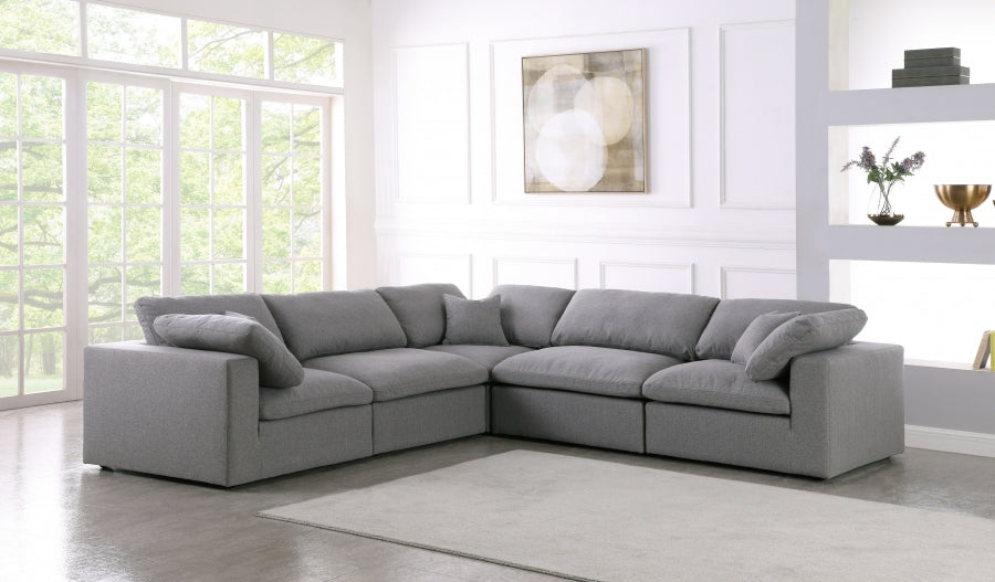 Meridian Serene Linen Fabric Deluxe Cloud Modular Sectional