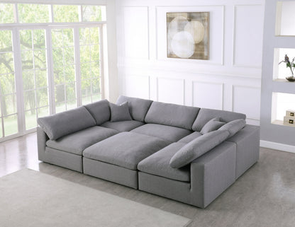 Meridian Serene Linen Fabric Deluxe Cloud Modular Sectional