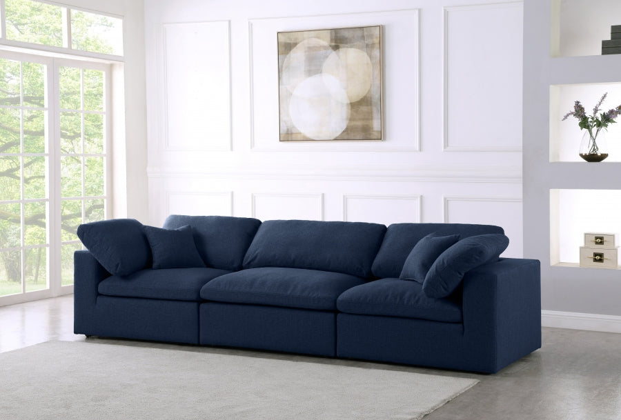 Meridian Serene Linen Fabric Deluxe Cloud Modular Sectional